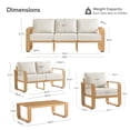 thumbnail image 7 of CHITA 5-Piece Patio Conversation Set, Aluminum Wood-Grain Outdoor Furniture with Sofa & Loveseat, 6.3" Thick Olefin Cushions, Cream, 7 of 7