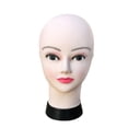thumbnail image 4 of Cabeza de maniquí femenino, soporte para pelucas de cosmetología, belleza ligera, modelo de exhibición de peluca profesional, cabeza de maniquí de PVC Rosa, 4 of 8