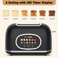 thumbnail image 4 of Digital 2-Slice Toaster with Touch Screen - 1.5'' Wide Slots, 6 Browning Levels, 6 Modes (Bagel/Waffle/Muffin) & 3 Functions (Defrost/Reheat/Cancel), 4 of 6