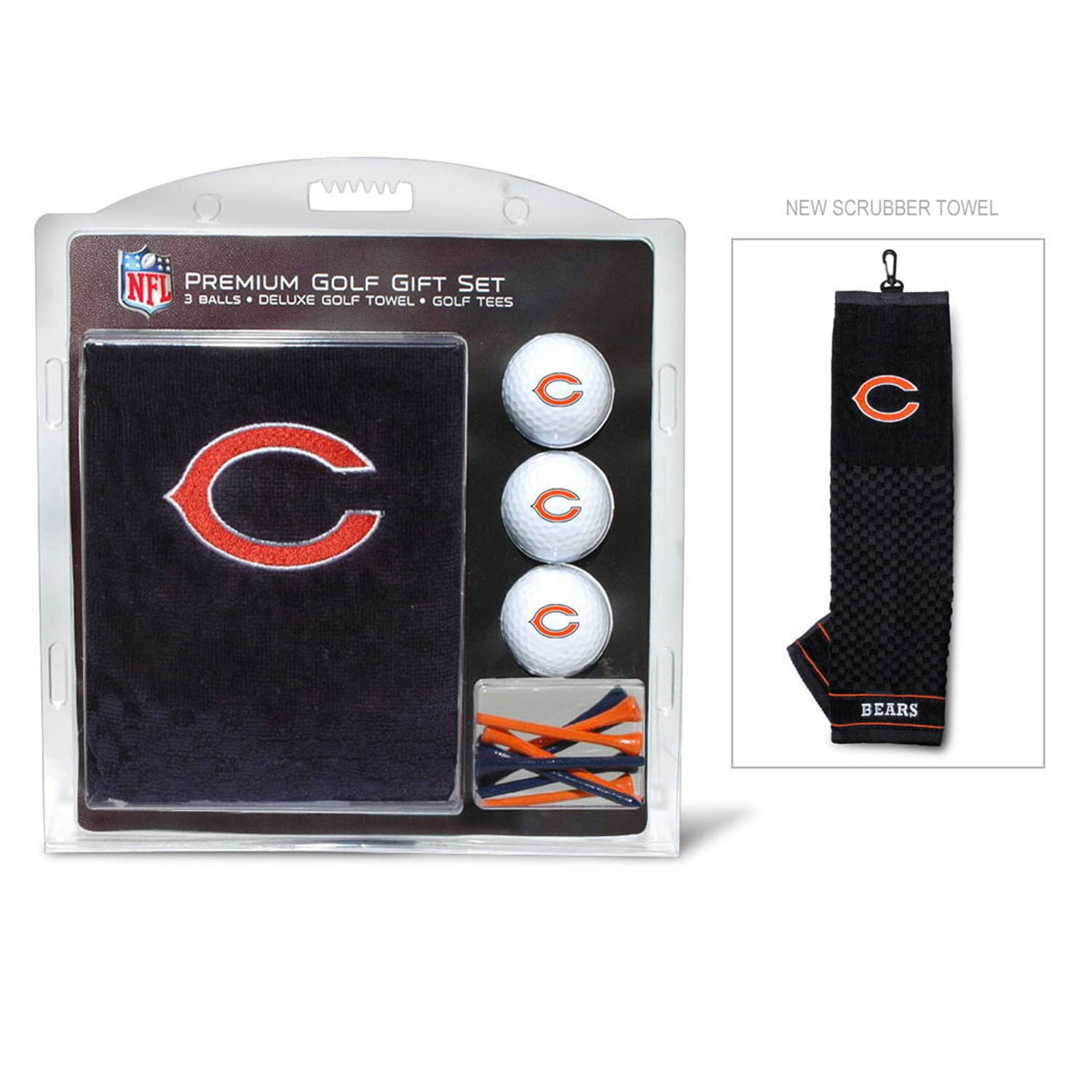 Team Golf NFL Chicago Bears Embroidered Golf Towel, 3 Golf Ball, and Golf  Tee Set