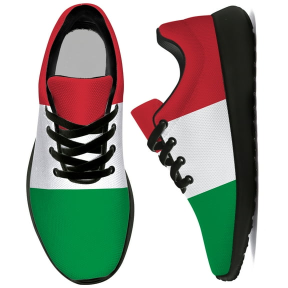 Uminder Womens Tennis Shoes Italy Flag Sneakers Black Shoes Size 6.5