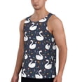 thumbnail image 2 of Zufioo Swan And Flowers1 Print Men's Vest, Sleeveless Quick-drying Muscle T-shirt, Suitable for Sports Fitness, Home Leisure Wear-X-Large, 2 of 7
