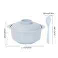 thumbnail image 2 of Unbreakable Soup Bowl Set with Lid & Spoon, Microwave Safe Cool Touch Double Handle Noodle Rice Bowl, Stackable Lightweight Tableware for Family, Camping, Non-Slip, Eco Wheat Straw Soup Bowls, 2 of 6