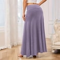thumbnail image 5 of Women's Knitted Midi Skirt, Solid Color High Waist Bodycon Pencil Skirt, Elegant Office Skirt for Work, Fall Outfits and Daily Wear,Purple,L, 5 of 6