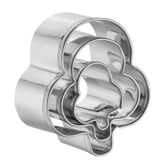 Uxcell 3Pcs Club Cookie Cutters Set Assorted Sizes Stainless Steel Holiday Cookie Cutters Biscuit Mould
