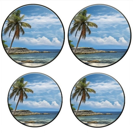 

Bahomeck Gas Stove Burner Cover Set Of 4 Palm Tree On The Beach In An Island Metal Electric Stove Burner Covers Protecting Gas Stoves Kitchen Decor，8 Inch And 10 Inch