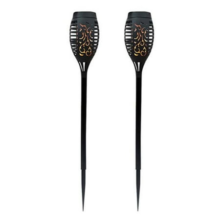 

2 Pcs LED Solar Flame Light Lamp Flickering Waterproof Garden Lamp