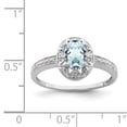 thumbnail image 2 of 925 Sterling Silver Rhodium-Plated Diamond and Aquamarine Ring Size 6, 2 of 5