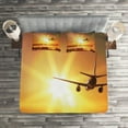 thumbnail image 2 of Ambesonne Scenery Quilted Coverlet 3 Pcs, Widebody Jet Air Plane, Queen Size, Multicolor, 2 of 2