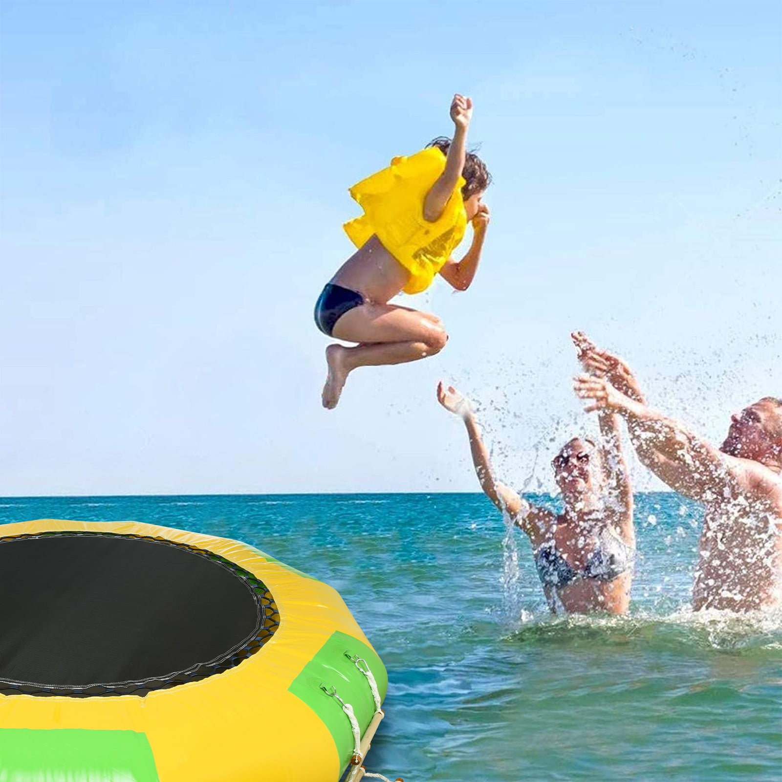 6.5FT Inflatable Trampoline Bounce Swim Platform NEW 
