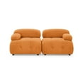 thumbnail image 5 of Convertible Modular Sectional Sofa Couch, Velvet L-Shaped Sectional Sofa with Reversible Ottoman, Modern 4 Seater Button Tufted Corner Sofa Cloud Couch for Living Room Apartment, Orange, 5 of 9