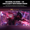 thumbnail image 3 of CRUA 32" Curved UHD 4K Monitor, 160Hz Refresh, 1500R Curvature, Black with RGB Lighting and Built-in Speakers, 3 of 9