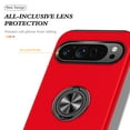 thumbnail image 3 of Allytech Hybrid Case for Google Pixel 9 Pro XL with 360° Rotatable Ring Kickstand, Soft TPU + Rugged PC, Screen Lens Protection Shockproof Anti-Fall Magnetic Car Mount Back Case - Red, 3 of 7