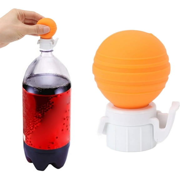 Soda Bottle Pump, Plastic Bottles Sealer, Pour Carbonation Carbonated Drink Leak-Proof Cover Soda Bottle Cap, Keep Pump Cap Saver Stopper Lids, Orange