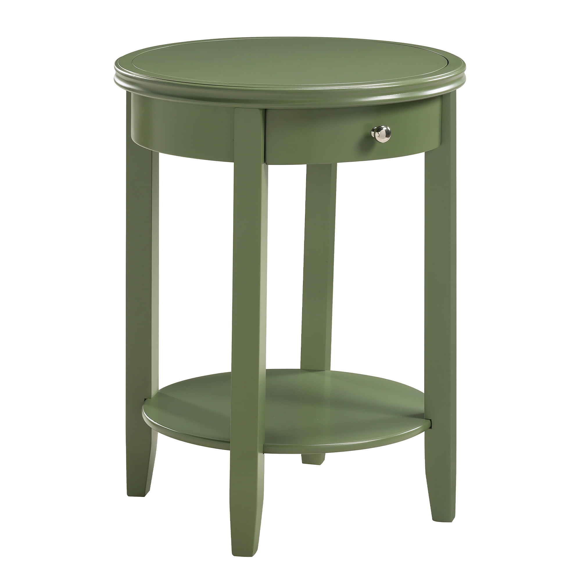 Convenience Concepts American Heritage Baldwin 1 Drawer End Table with Shelf, Dark Sage Green