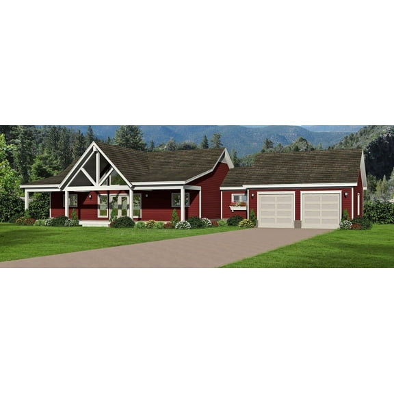 763-16504: Traditional Country 3 Bed, 3 Bath Luxury Home Plan, 2719 Sq Ft: Full Blueprints with License to Build by Home Plan Marketplace - Lesuto
