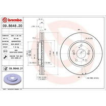 Brembo 09.B648.21 BRAKE ROTORS Fits select: 2010-2013 HONDA CR-V EXL, 2010-2011 HONDA ACCORD CROSSTOUR EXL