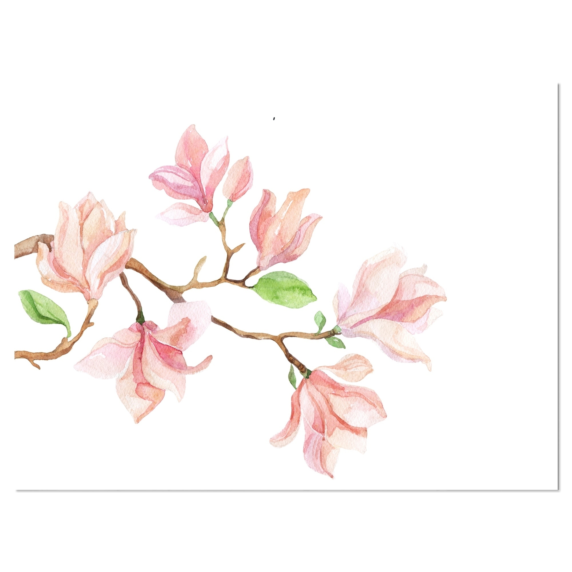 DESIGN ART Designart 'Mongolia Flower Painting' Watercolor Floral Art