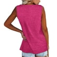 thumbnail image 4 of Qwertyu Plus Size Tank Tops for Womens Casual Summer Boho Shirts with Button Loose Sleeveless Tunic Tops Hot Pink XL, 4 of 7