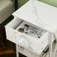 thumbnail image 6 of VECELO 3-Piece Transitional Wood Queen Bedroom Set, White/Rustic Brown, 6 of 9
