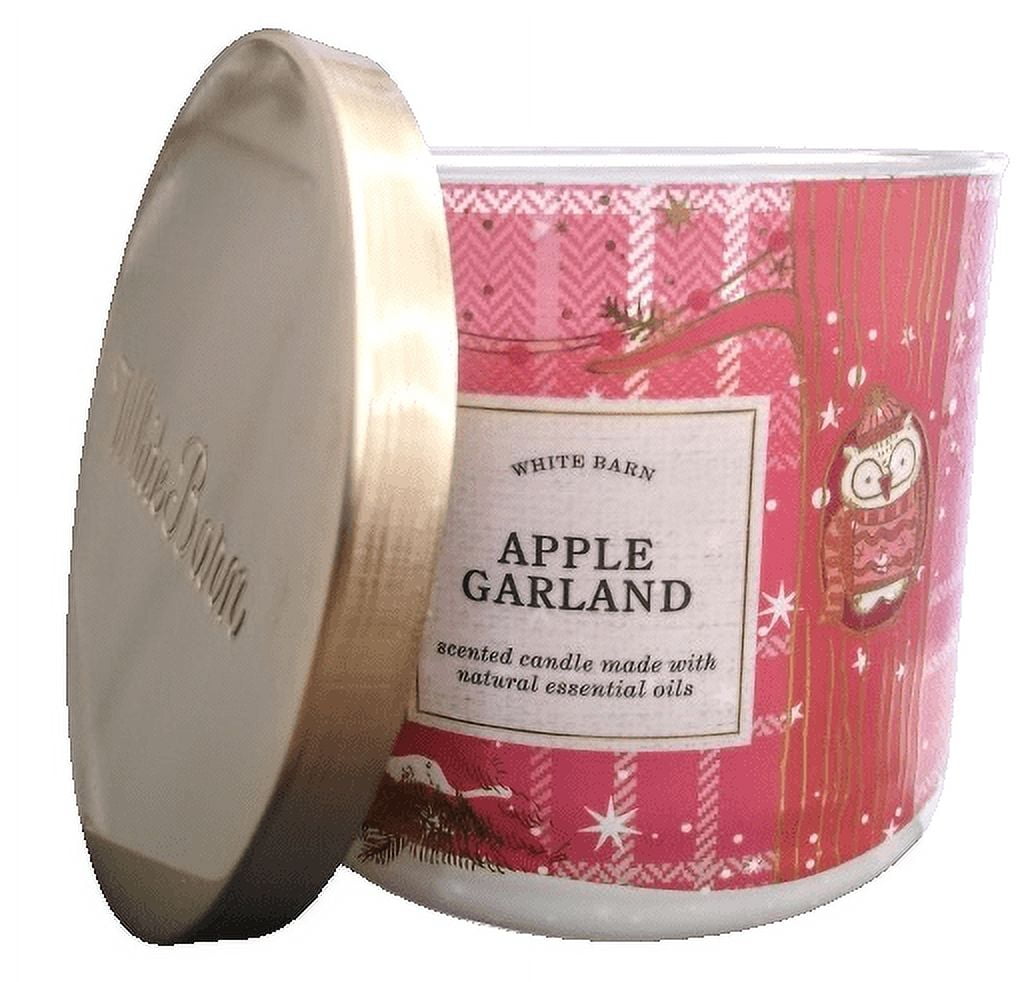 White Barn Bath and Body Works Apple Garland 3 Wick Scented Candle New with Lid