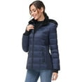 thumbnail image 6 of Women Warm Winter Down Puffer Jacket-Hooded Winter Puffer Coat for Women with Faux Fur Lined Hood and Collar (Navy, Small), 6 of 8