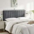 thumbnail image 6 of Virtu Upholstered King Headboard No Tools Required Peel and Stick Bed Headboard Only, Gray, 6 of 8