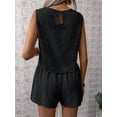 thumbnail image 5 of Women'S 2 Piece Vacation Outfits Sleeveless Tank Top and Matching Shorts Sets Black L, 5 of 10