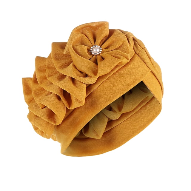 KIHOUT Bonnets Femmes Unis Floral Inde Musulman Chapeau Chimio à Volants Couvre-Chef Turbans Bonnet