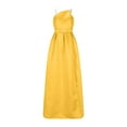 thumbnail image 4 of qolati Satin Bridesmaid Dresses for Women Mermaid Prom Dresses 2024 Long with Slit One Shoulder Ball Gowns for Women Formal Wedding Dress Yellow XXL 12, 4 of 6