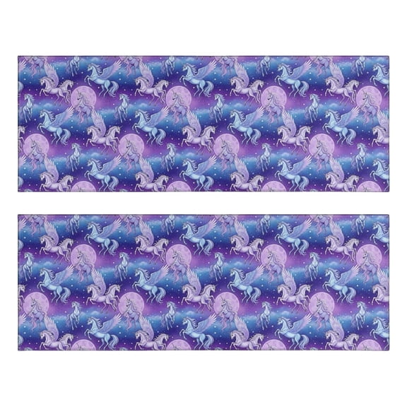 Kitchen Rugs Sets Of 2,Purple Cartoon Pegasus Moon Pattern Anti Fatigue Kitchen Mat Rugs Non Slip Washable,Decorative Kitchen Floor Mats for Kitchen,Sink,Laundry,17"X47"