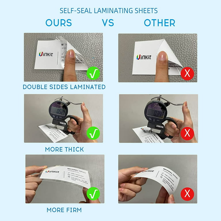 Self Adhesive Laminating Sheets 9 x 11.5 Inches 4 Mil Thick Suited for  Letter Size Self Sealing Lamination Sheets 8.5 x 11 10 Pack