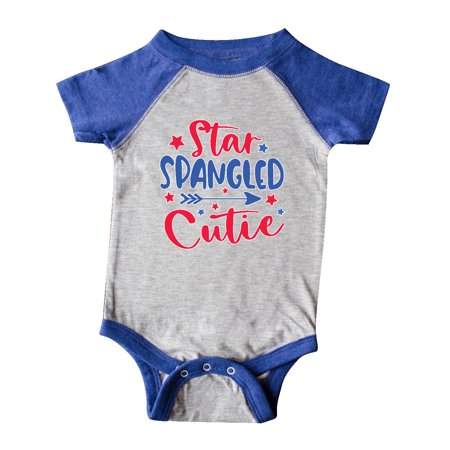 

Inktastic 4th of July Star Spangled Cutie with Blue and Red Stars Gift Baby Boy or Baby Girl Bodysuit