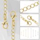 thumbnail image 2 of 8 eslabones de cadena extensores de collar de acero inoxidable, para pulsera, tobillera, extensores de cadena de acero inoxidable (4 dorados, 4 plateados), 2 of 5