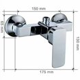 thumbnail image 2 of Robinet de Douche Moderne Chrome Mural avec Mélangeur de Douche pour Eau Froide et Chaude, 2 of 4