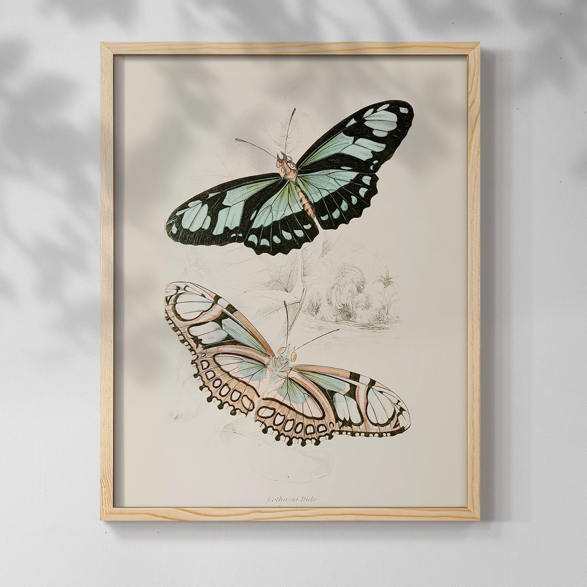 Vintage Animal Print L - 14in. x 11in. Vintage Framed Print in Natural Wood Frame