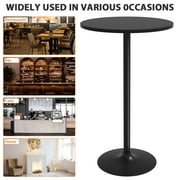 CL.HPAHKL 40 Inch Round Bistro Bar Table, Sturdy Cocktail Pub Table with Solid Top and Metal Base for Home and Kitchen Dining, Black