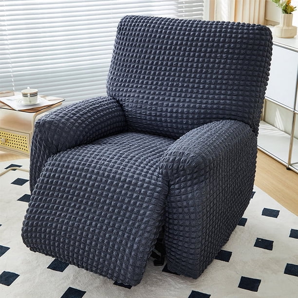 Nvzi Funda de sofá Fundas de sofá 1 plaza Funda de sillón reclinable gris oscuro para sofá de sala de estar Fácil ajuste Lavable Muebles Protector de sofá