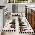 thumbnail image 4 of 2/3pcs Vintage Christmas Kitchen Mat Set, Tree Forest Plaid Design Flannel Non-Slip Mats, Suitable for Bedroom, Living Room, and Entryway, Cozy Holiday Decor, 4 of 15