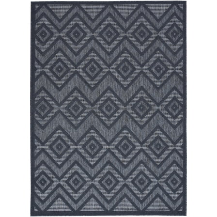 4 X 6 Navy Blue Argyle Indoor Outdoor Area Rug