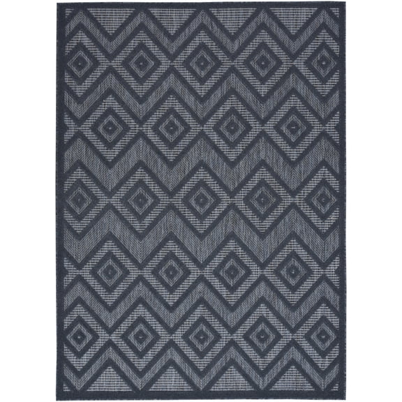 4 X 6 Navy Blue Argyle Indoor Outdoor Area Rug