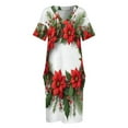 thumbnail image 6 of Christmas Wreath Red Floral Arrangement Loose Pocket Dress Dresses Summer Summer Dresses for Women, 6 of 9