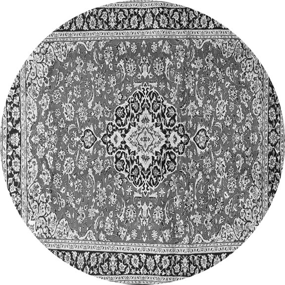 Ahgly Company Indoor Round Medallion Gray Traditional Area Rugs, 3' Round