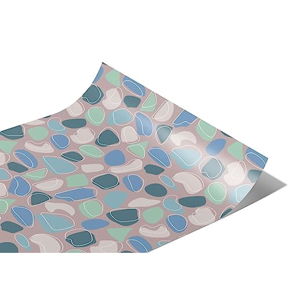 Rwraps Abstract Cobblestone Riverbank Gloss Vinyl Film Wrap 59in x 5ft Vinyl Vehicle Car Film Sheet