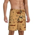 thumbnail image 2 of Naloa Brown Mushrooms Men's Short Pajama Pants, Lounge Comfort Shorts with Elasticized Waistband and Side Pockets - X-Large, 2 of 9
