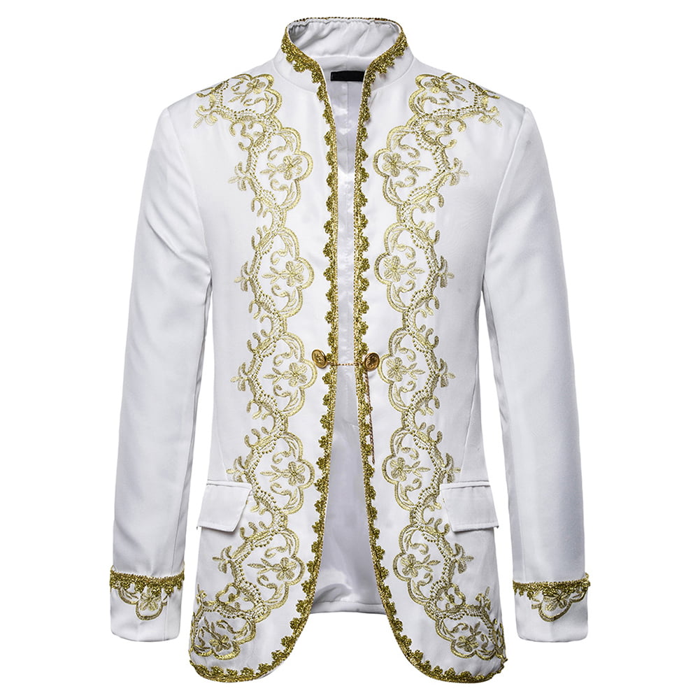 Mens Dinner Dress Suit Jacket Prince Party Tux Blazer Embroidery Sport Coat