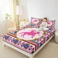 thumbnail image 4 of jejeloiu Western Cowgirl Twin Sheet Sets,Retro Aztec Geometric Twin Fitted Sheet,Boho Bohemian Flat Sheet For Teens,Luxury Bedroom Decor,3pcs, 4 of 7