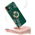 thumbnail image 7 of Compatible with iPhone 12 Pro Max Ring Holder Case Shiny Plating Rose Gold Edge 360 Degree Rotation Kickstand for Women Girls Slim Soft Flexible TPU Protective Cover Case, 6.7 Inch, 7 of 7