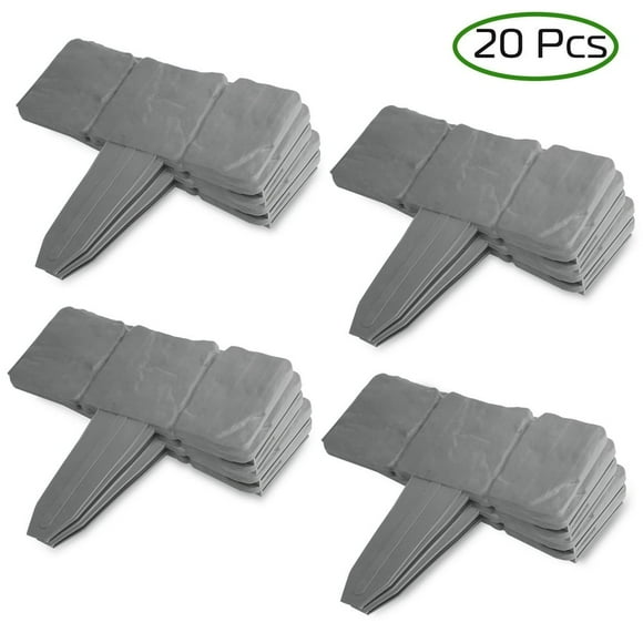 20 Pcs No-Dig Landscape Edging Cobbled Stone Border Garden Edging Lawn Border Hammer In Lawn Plant Border