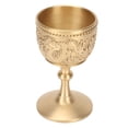 thumbnail image 4 of Cáliz De Latón Dorado Estilo Retro En Relieve, Copa De Proxeneta Lujosa Y Elegante De Latón Grueso Para Fiesta, Banquete Y Boda, 4 of 7